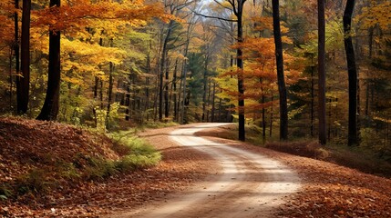 Fototapeta premium road in autumn forest
