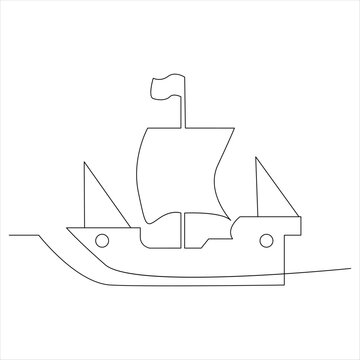 recommend clip art: 
                    Continuous one line drawing of ship line art drawing vector illustration