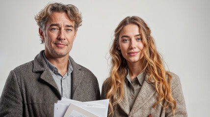 Casual Chic Business Colleagues with Documents