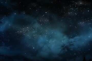 Night sky with stars and clouds. Hand drawn art. Generative ai