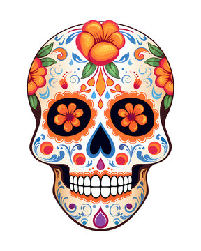 Skull sugar art illustrations for stickers, tshirt design, poster etc
