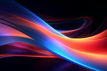 Fototapeta premium Abstract neon wave in the dark .Motion visualization