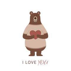 Bear with heart, I love you
