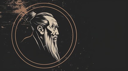 Minimalist Confucius Philosopher Illustration with Quote Space