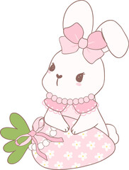 Obraz na płótnie Canvas Coquette Easter Bunny