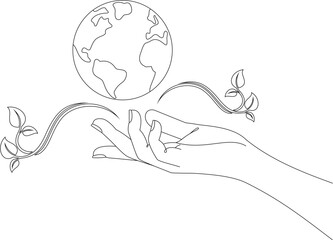 hand holding earth