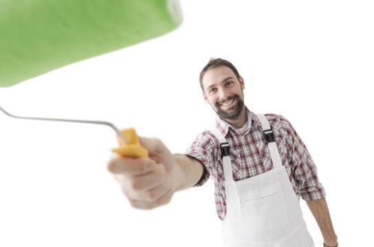 Professional painter at work