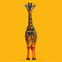 Flat logo illustration of Giraffe