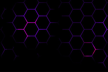 purple hexagon technology cyberspace abstract vector background. Modern technology business background. futuristic tech background.	