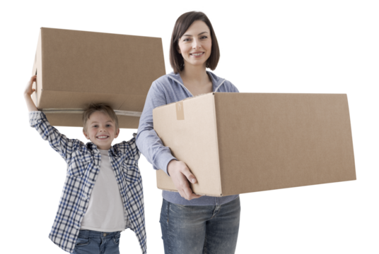 Couple moving into a new house