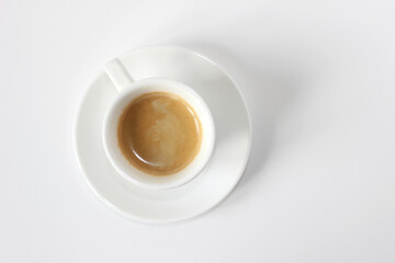 Freshly Brewed Espresso Coffee with Crema Foam. Coffee Refreshment.