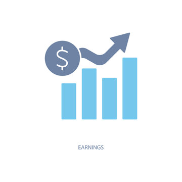 earnings concept line icon. Simple element illustration. earnings concept outline symbol design.