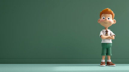 teacher in front of blackboard space for copying