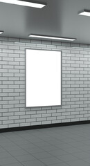 地下鉄のB0ポスターモックアップ