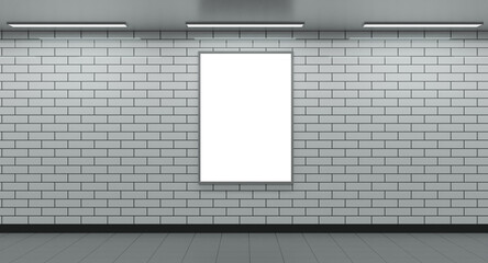 地下鉄のB0ポスターモックアップ