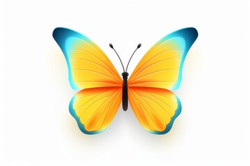 Illustration of Colorful 3d butterfly icon on white background