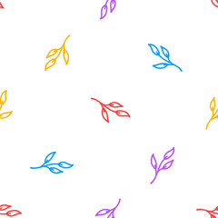 Seamless pattern with colorful boho leaves