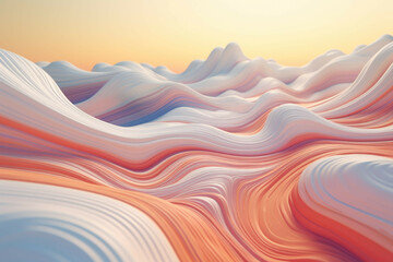 Fototapeta premium AI-generated abstract landscape with flowing shapes