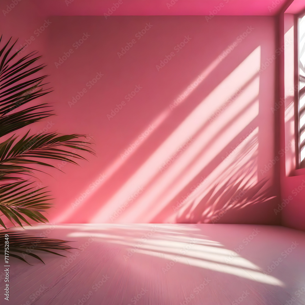 Poster abstract pink color gradient studio background for product presentation. empty room. generative ai.