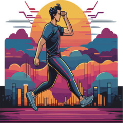 Working out in the style of Retro Sweat Wave