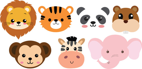 set of Zoo animals vector illustration