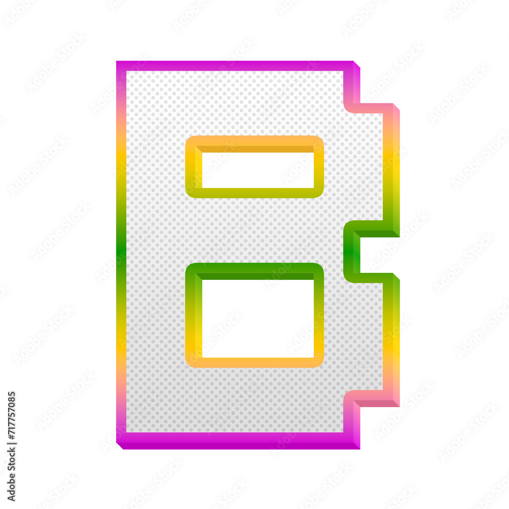 Poster gaming pop alphabet letters from a to z, isolated on transparent background, uppercase. this is a pa
