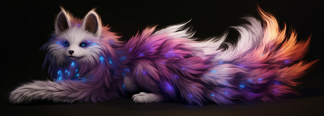 fur with the colors and patterns of a galactic nebula
