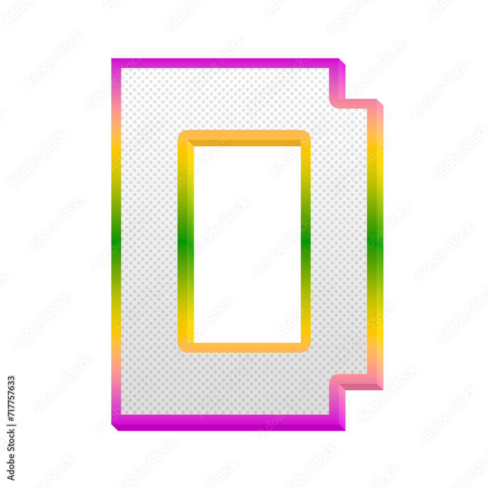 Poster gaming pop alphabet letters from a to z, isolated on transparent background, uppercase. this is a pa