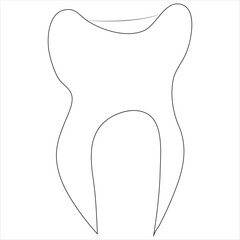 Obraz premium Continuous one line drawing of teeth line art drawing vector illustration