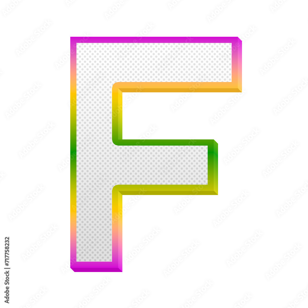 Poster gaming pop alphabet letters from a to z, isolated on transparent background, uppercase. this is a pa