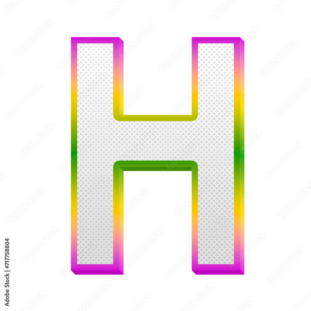 Poster gaming pop alphabet letters from a to z, isolated on transparent background, uppercase. this is a pa