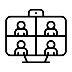 Video Conferencing Vector Icon