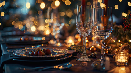 Fototapeta na wymiar romantic table setting 
