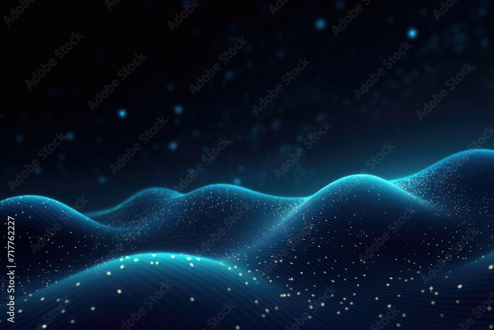 Sticker a blue background with an abstract wave pattern