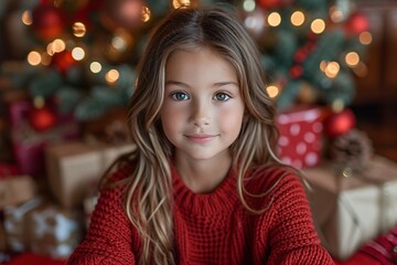 Holiday Hair: A Young Girl's Gorgeous Curls Generative AI