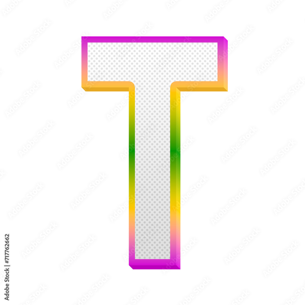 Poster gaming pop alphabet letters from a to z, isolated on transparent background, uppercase. this is a pa