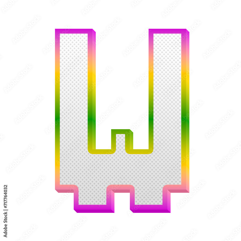Poster gaming pop alphabet letters from a to z, isolated on transparent background, uppercase. this is a pa