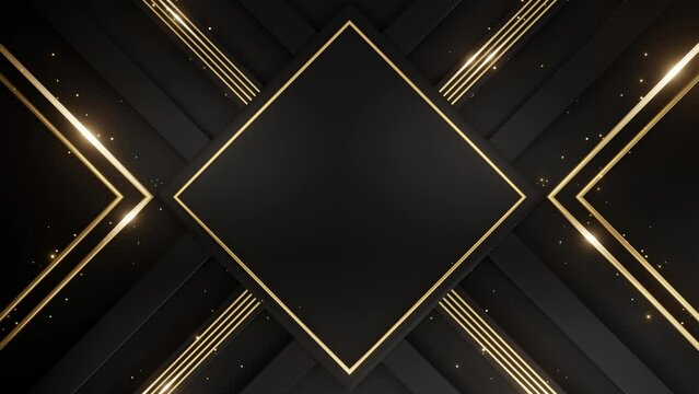 Abstract geometric black gold luxury background