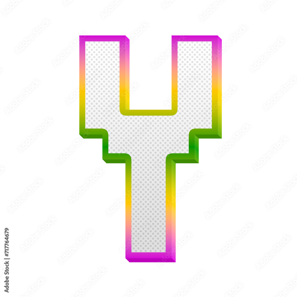 Poster gaming pop alphabet letters from a to z, isolated on transparent background, uppercase. this is a pa