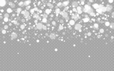 Dust sparks and stars shine with a special light. Christmas light effect. Glittering particles of magic dust.Vector sparkles on a transparent background.