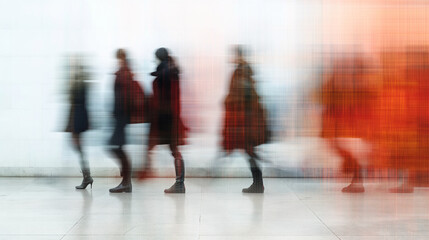 People walking motion blur