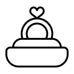 Heart Shaped Ring Vector Icon