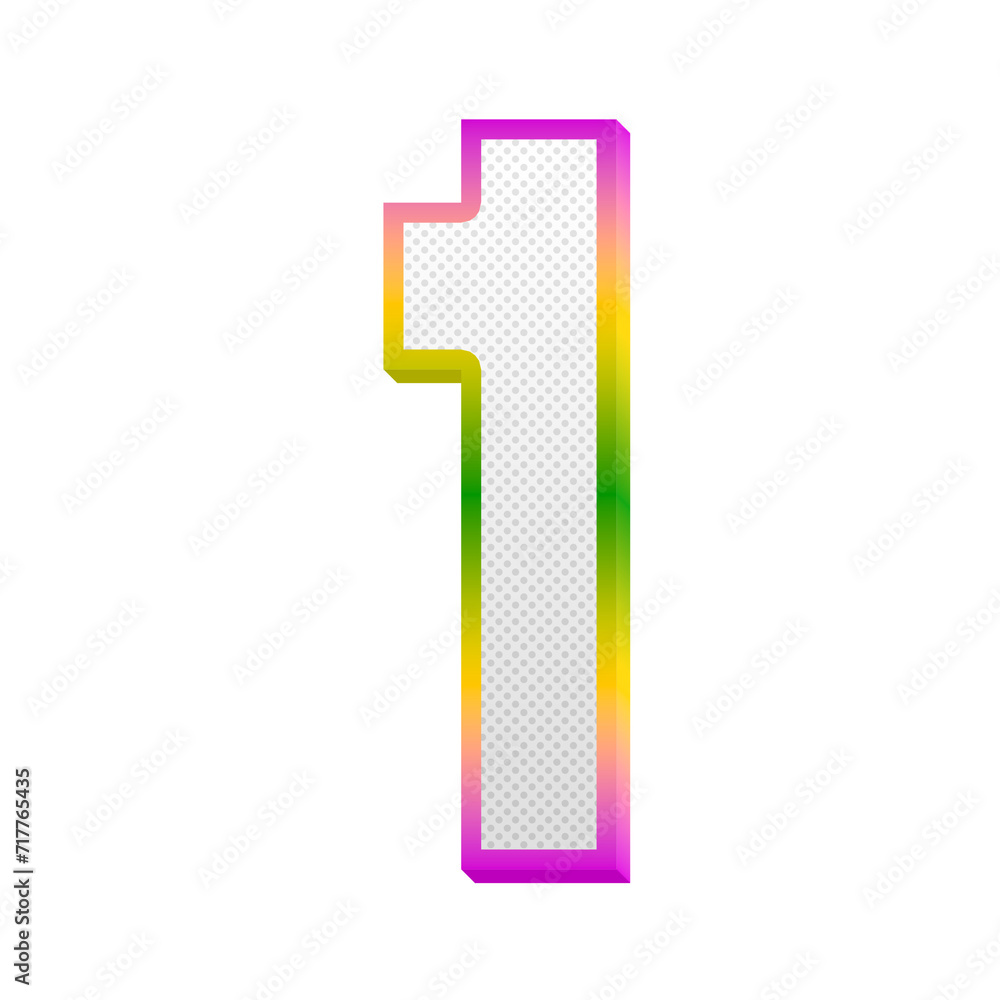 Poster gaming pop number 1 one isolated on transparent background. this is a part of a set which also inclu