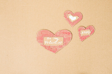 DIY cardboard Valentines. Ecological Valentine Day idea.