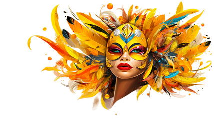 Brazilian carnival - dancer woman at brazilian carnival for celebration,  Generative ai