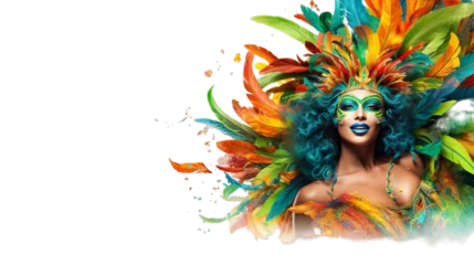 Acrylic prints Carnival Brazilian carnival - dancer woman at brazilian carnival for celebration,  Generative ai