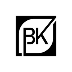 BK Logo Design Template Vector With Square Background.