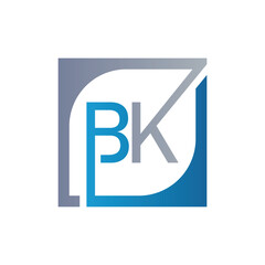 BK Logo Design Template Vector With Square Background.