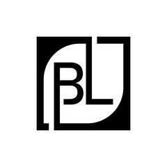 BL Logo Design Template Vector With Square Background.