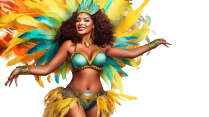 Afwasbaar Fotobehang Carnaval Brazilian carnival - dancer woman at brazilian carnival for celebration,  Generative ai